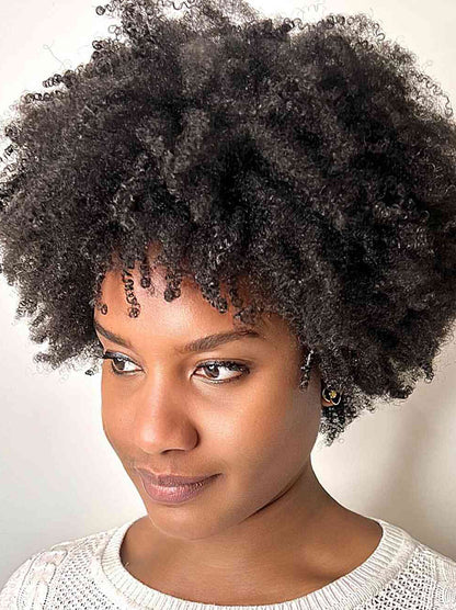 Short Curly Hairstyles Wigs Monofilament Black Wigs