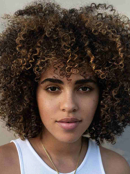 African American Lace Front Wigs 12" Kinky Brown