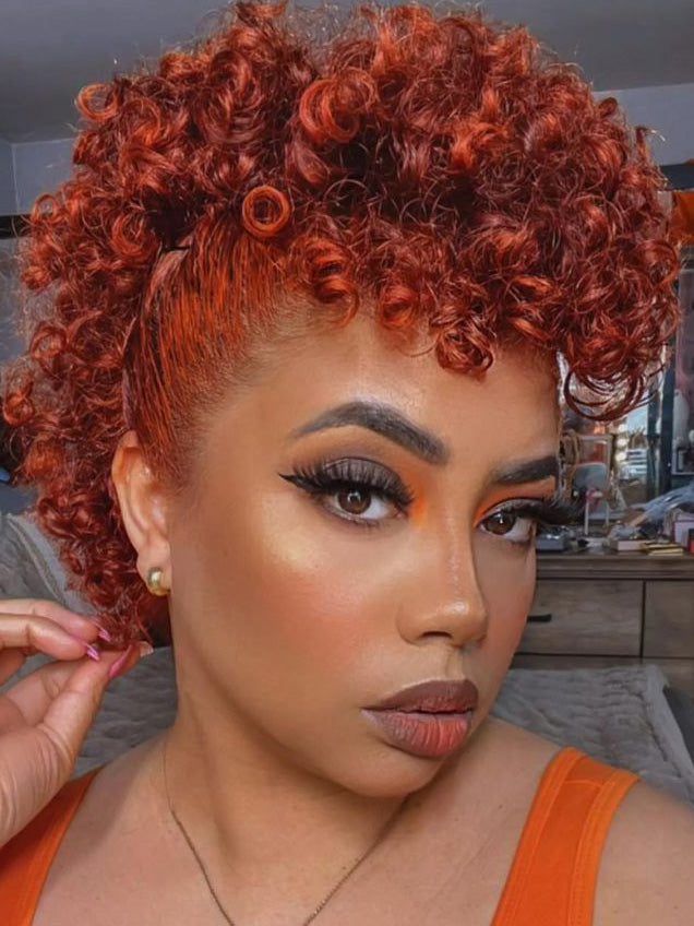 Short Style Copper Boycut Lace Front Wigs for Women