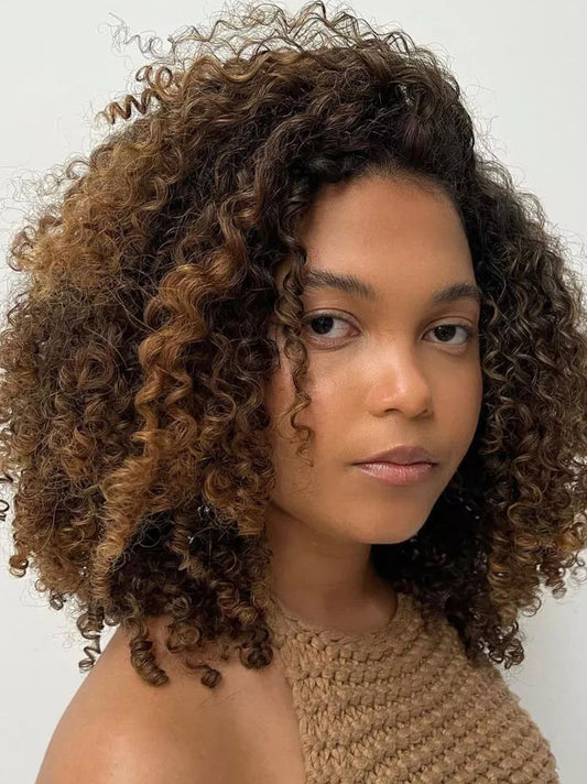 African American Blonde Shoulder Length Wigs Without Bangs