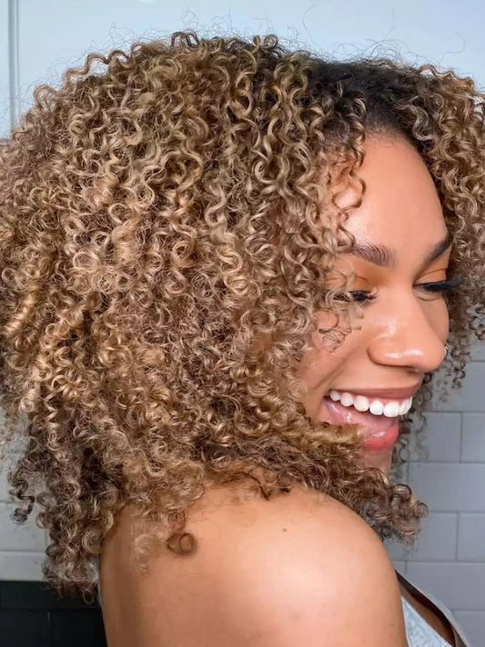 African American 14" Medium Length Blonde Lace Wigs