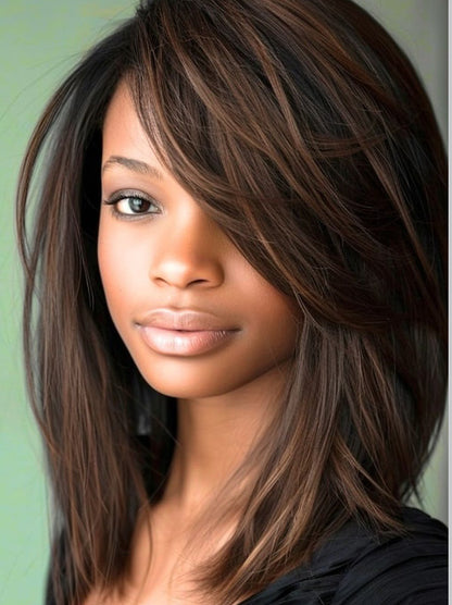 Remy Hair Wigs With Bangs for African American