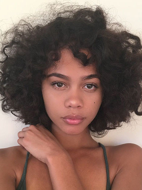 African American 10" Black Wigs Natural Looking