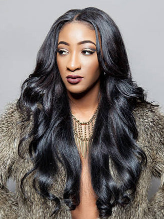Black African American Wavy Wigs Remy Human Hair