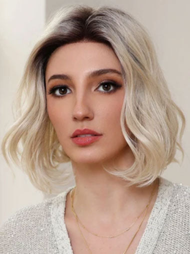 Short Wavy Bob Wig - 12 Inch Soft Synthetic Hair