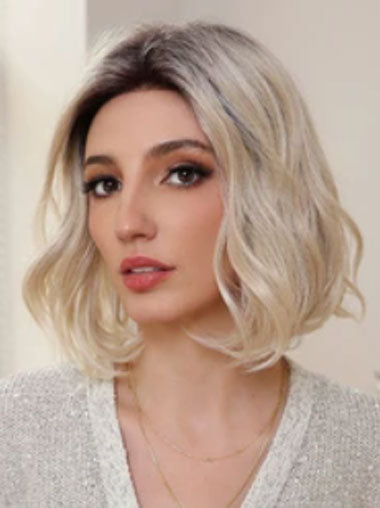 14 Inch Bob Wig - Lightweight Soft Ombre Blonde Short Style