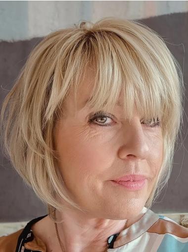 Blonde Straight Bob Wig - 10" Remy Human Hair Lace Front