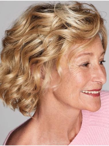 Blonde Chin-Length Short Wigs For Older Women