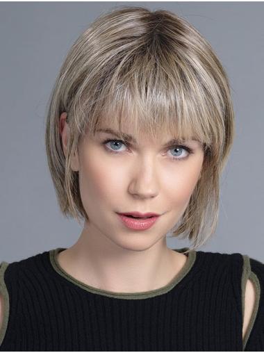 Straight Blonde Bob Wig - 10" Monofilament Cap, Classic Cut