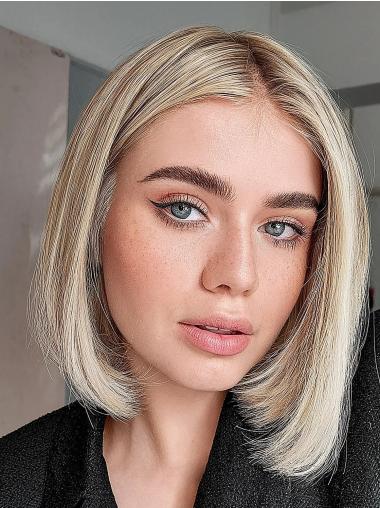 Chin Length Bob Wig Straight Brown Remy Human Hair Online
