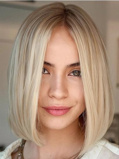 Blonde Synthetic Bob Wig - 10" Straight Chin Length Lace Front