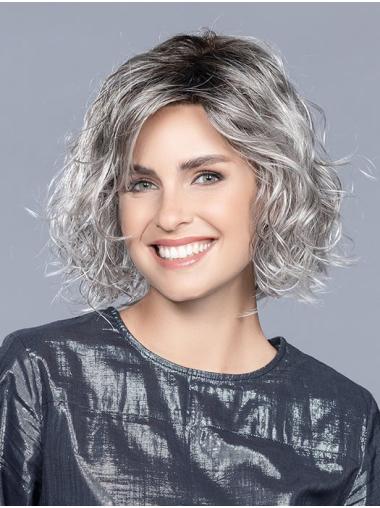 Best Grey Curly Wig 10" Bob Short Style For Women