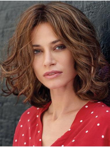 Monofilament Auburn Wig Shoulder Length Without Bangs