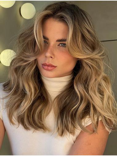 Women Lace Front Wigs - 16" Long Layered Human Hair Wigs