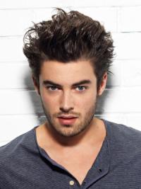 Men’s Short Wavy Boycut Wig – Auburn Capless Synthetic Wigs