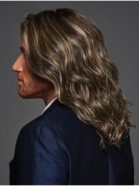 Men's Monofilament Blonde Wavy Long Synthetic Wigs