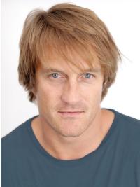 Men’s Blonde Wig 100% Hand-Tied Remy Human Hair with Bangs