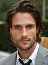 High Quality Lace Front Wig for Men Short Wavy Remy Human Hair