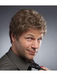 Men’s Wig 100% Hand Tied Remy Human Short Straight Hair