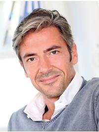 Men’s Monofilament Wig Grey Short Straight Synthetic Hair