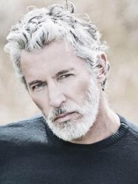 Men’s 8" Grey Wig – Short Wavy Remy Human Hair, Natural Look