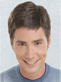 Best Brown Short Straight Synthetic Lace Front Wig for Men