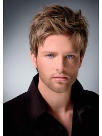 High-Quality Capless Remy Human Hair Short Straight Wig for Men