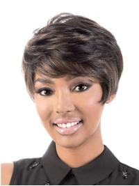 Capless Wavy Black Short Human Hair Wig for Women