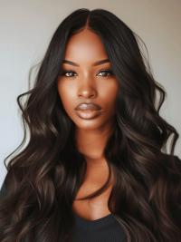 African American Hair Wigs – 24" Brown Layered Women Wig