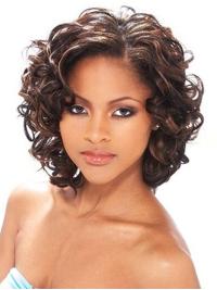 Chin-Length Soft Curly Wig No Bangs, Perfect for African American Hair