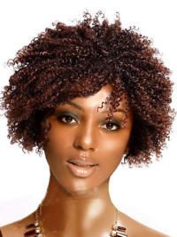 Synthetic Kinky Wig-Auburn Color, Without Bangs, Buy Online