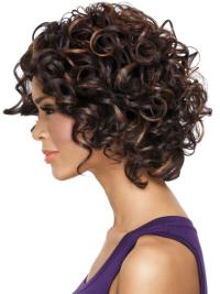 New Black Curly Chin-Length Wig Without Bangs, Perfect for Black Women