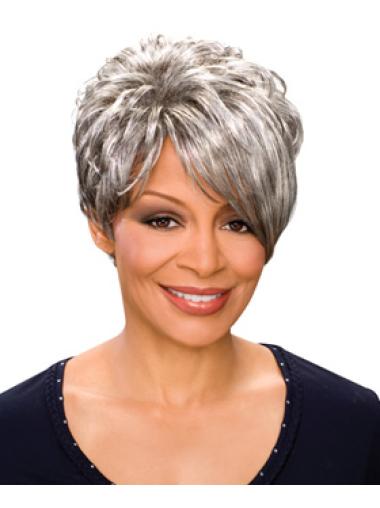 Modern Short Capless Grey Wig Perfect for African American Women