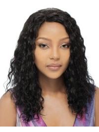 Indian Remy Hair Curly Long Black Full Lace Wig No Bangs, High Quality