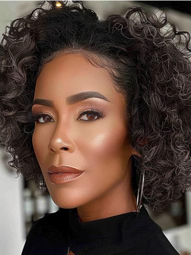 Human Hair Lace Front Curly Wig Perfect for African American