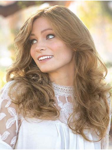 16" Long Blonde Human Hair Wigs No Bangs, Modern Style