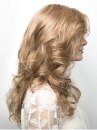 16" Long Blonde Human Hair Wigs No Bangs, Modern Style