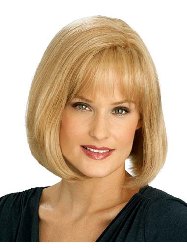 Blonde Bob Human Hair Wig, Medium Length & Stylish Look