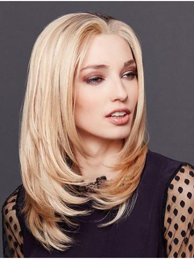 Gorgeous 14" Mono Straight Blonde Remy Human Hair Wigs