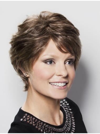 Sassy 7" Layered Wavy Human Hair Wig Chic & Natural Look