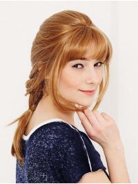 Blonde 14inch Real Hair Wig With Bangs, Stunning & Natural Look