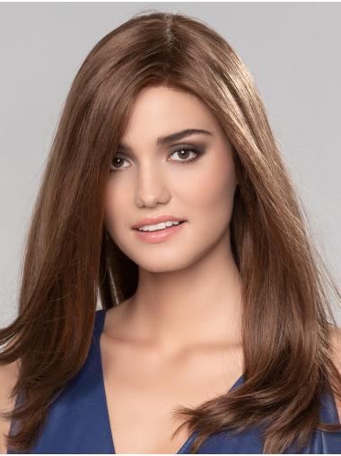 Long Straight Blonde Human Hair Wig No Bangs, Elegant Ladies Style