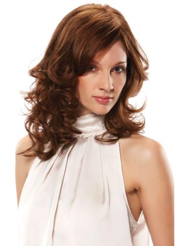 14" Brown Shoulder Length Wig with Bangs Human Hair Design