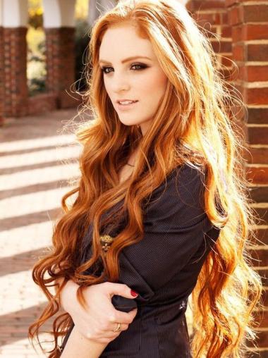 Trendy Copper Remy Hair Wig for Women Stylish High Quality