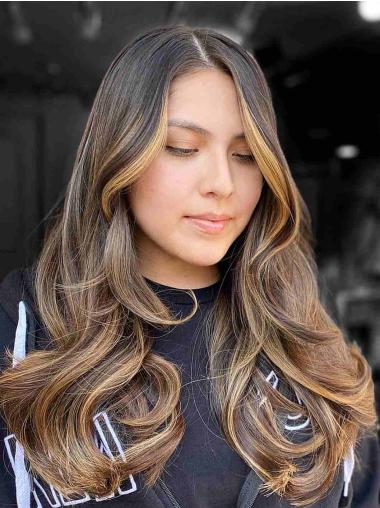 18 Inch Ombre Human Wigs Lace Front 2 Tone Layered Long Wig
