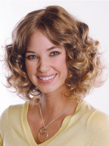 Brown Curly Human Hair Wigs – 12” Capless Soft & Lightweight Fit