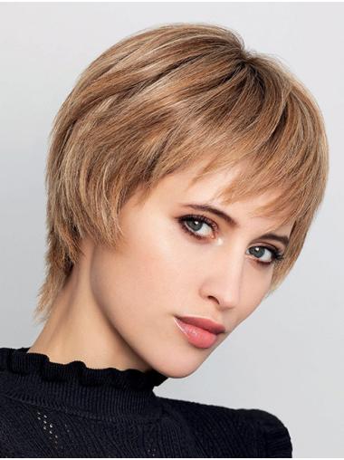Short Human Wig Ombre Boycut with Monofilament Top