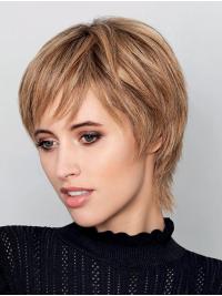 Short Human Wig Ombre Boycut with Monofilament Top