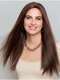 Best Brown Human Hair Wigs-Long Straight Style No Bangs