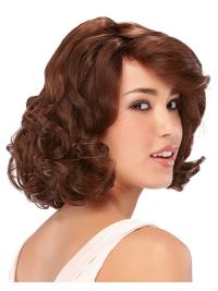 Auburn Curly Wigs 100% Hand-Tied Human Hair for Natural Look